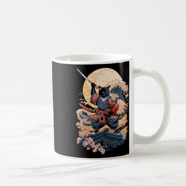 Mug Chat Samurai Chat japonais Anime Ninja (Droite)