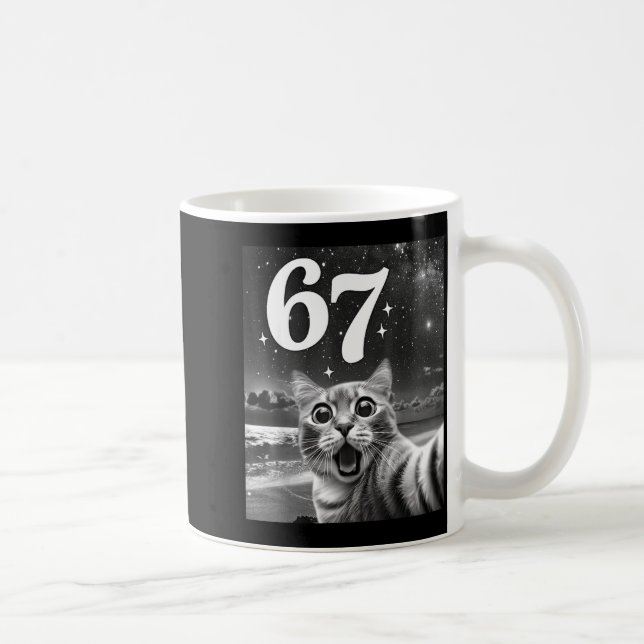 Mug Chat selfie avec 67 mème chats drôles graphique po (Droite)