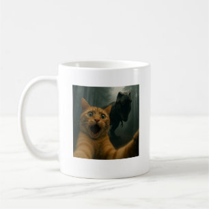 Mug Chat selfie avec T-Rex dinosaure Comédie Animal