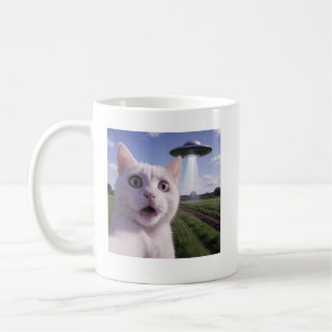 Mug Chat selfie avec un OVNI alien