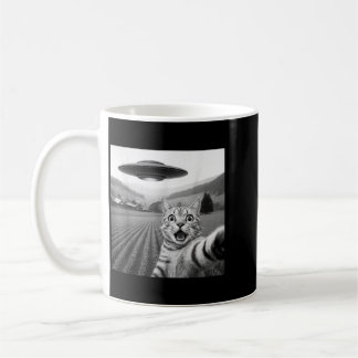 Mug Chat selfie avec un OVNI alien Cadeaux drôles de c