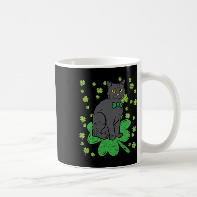 Mug Chat Shamrock St Patricks Day 4 Feuille Trèfle Hom (Droite)