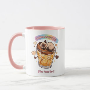 Mug Chat siamois kawaii endormi sur l'esthétique du ca
