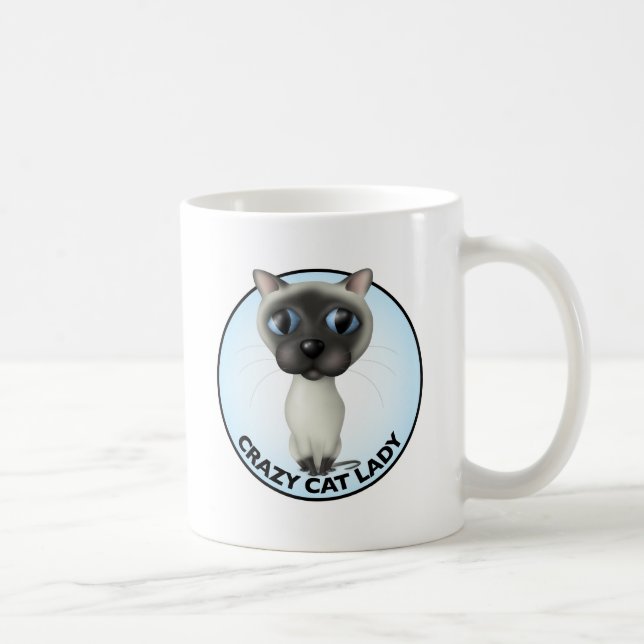 Mug Chat siamois - Madame folle de chat (Droite)