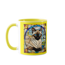 Chat siamois mignon en verre coloré