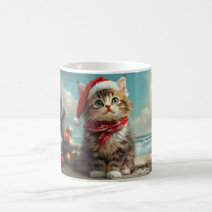 Mug Chat Sibérien Noël Vintage Plage