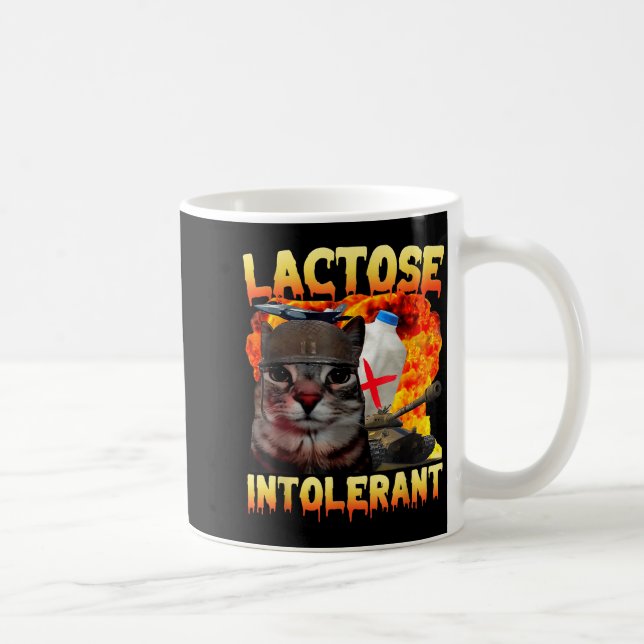 Mug Chat Silly Intolérant au Lactose Citation Drôle Ch (Droite)