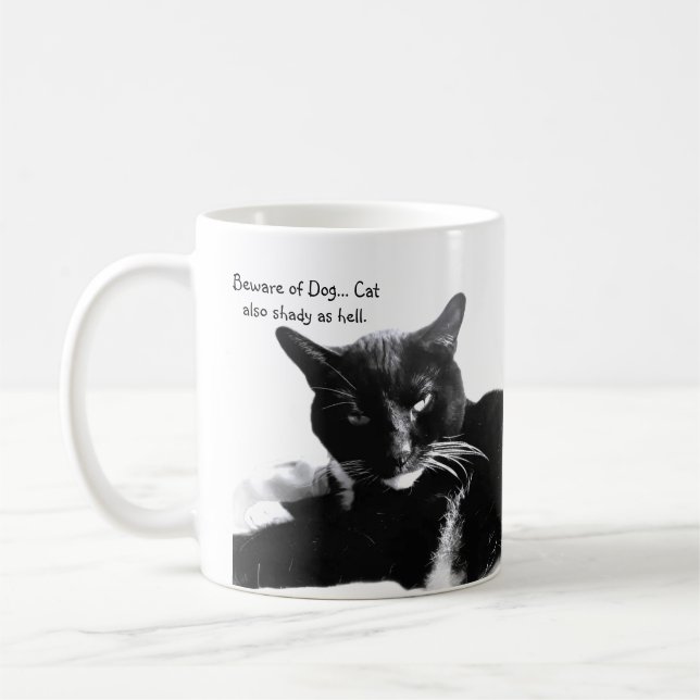 Mug Chat Smoking avec un Sourire Sournois  (Gauche)