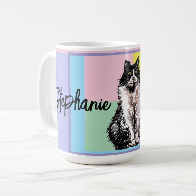 Mug Chat Smoking Pastel Femmes Couleurs Pastel (Devant gauche)