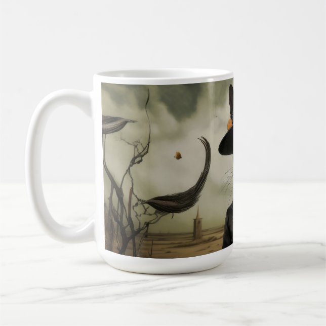 Mug Chat sorcière avec citrouilles  (Gauche)
