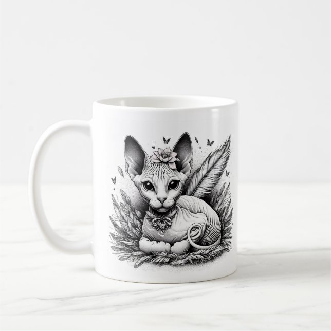 Mug Chat Sphynx doux (Gauche)