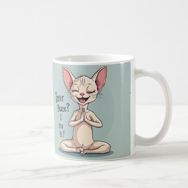 Mug Chat Sphynx drôle Art de la paix intérieure (Droite)