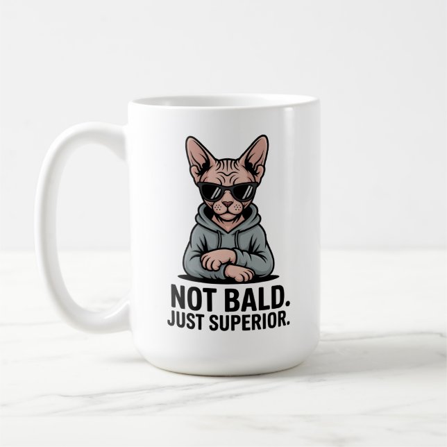 Mug Chat Sphynx Supérieur Attitude Sarcastique Art (Gauche)