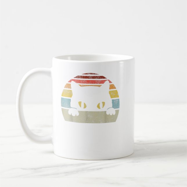 Mug Chat Style Rétro Chats Kitty Noir Cadeaux Lover T- (Gauche)