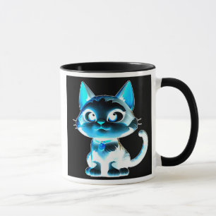 Mug Chat stylisé à l’effet néon.