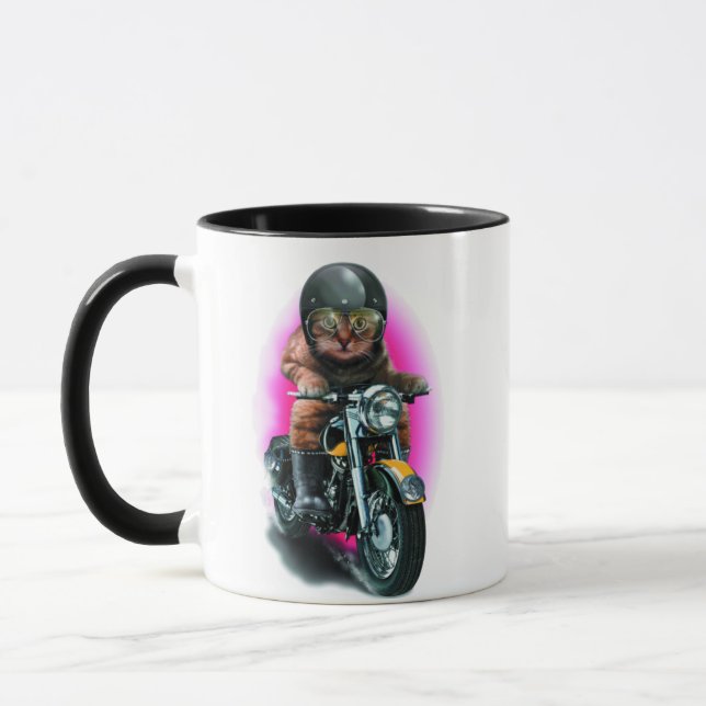 Mug chat sur moto (Gauche)