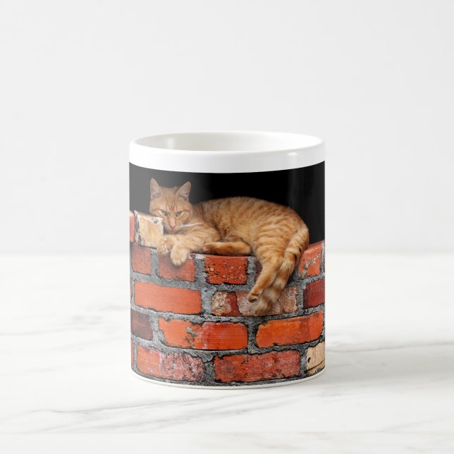 Mug Chat sur mur de briques (Centre)