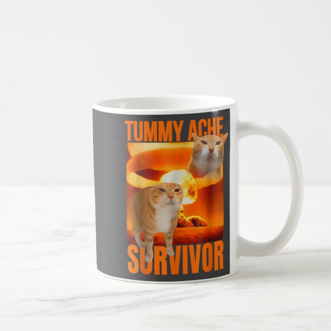 Mug Chat survivant des maux de ventre Mème drôle disan (Droite)