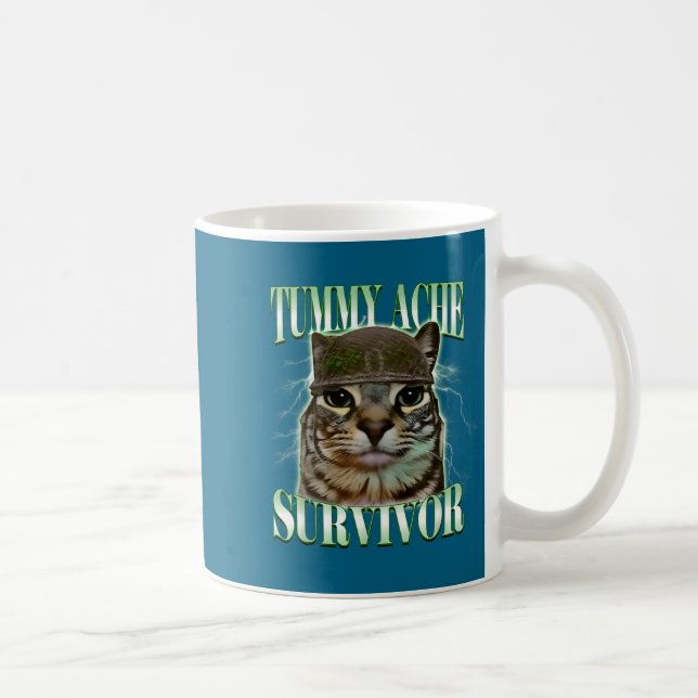 Mug Chat survivant des maux de ventre Mème humour drôl (Droite)