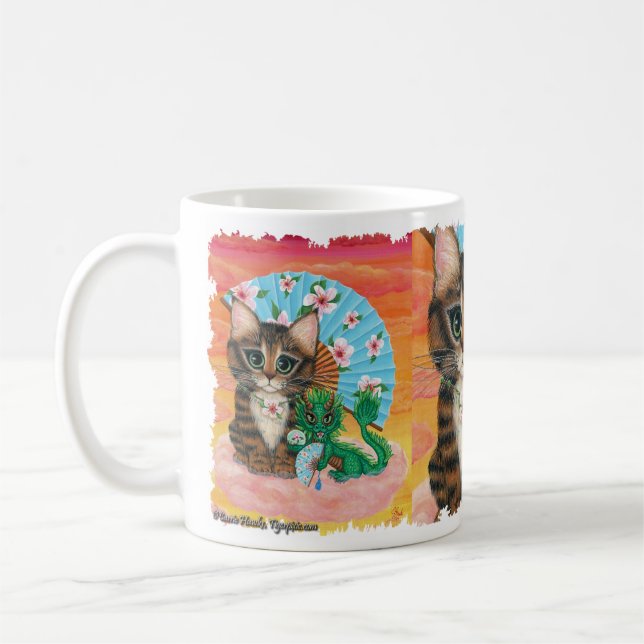 Mug Chat tabby Dragon Li Mao Jade Dragon Art  (Gauche)