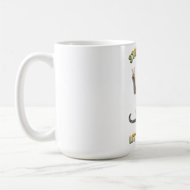 Mug Chat Tabby Gris Bohème Reste Trippy Petit Hippie  (Gauche)