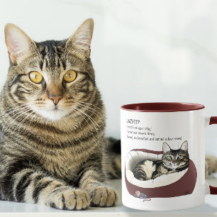 Mug Chat Tabby Laziness Sarcasme Vert Sauge Sage
