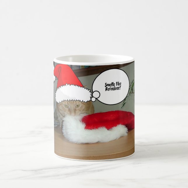 Mug Chat tigré orange de Noël (Centre)