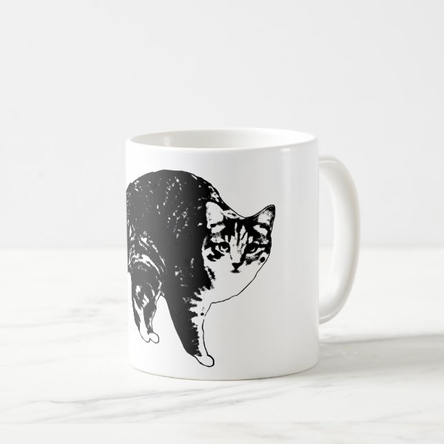 Mug Chat tigré sous les lumières de fête (Devant droit)
