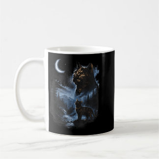 Mug Chat Tortue Hurleur à la Lune Chat Vintage