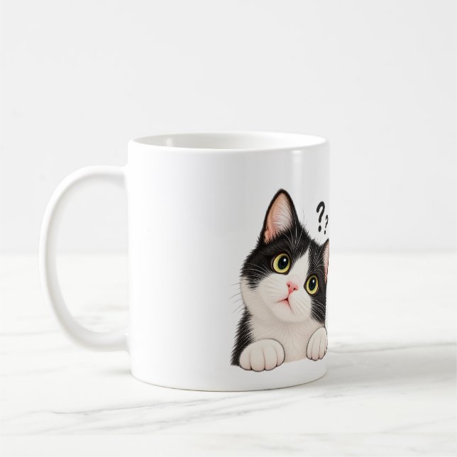Mug Chat Tuxedo Curieux Mignon – Boki Day (Gauche)