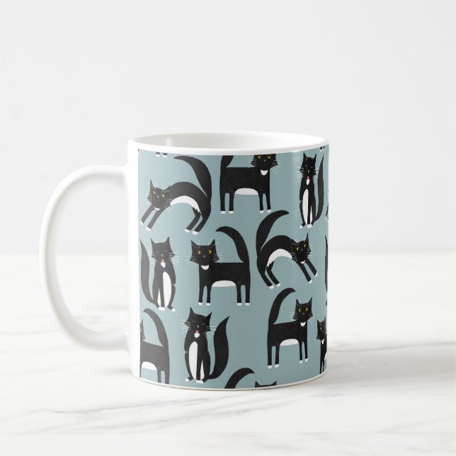 Mug Chat Tuxedo noir et blanc (Gauche)