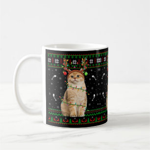 Mug Chat Ugly Xmas Sweater Lighting Père Noël Chat Noë