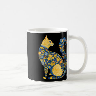 Mug Chat ukrainien mignon floral vintage drapeau de l'