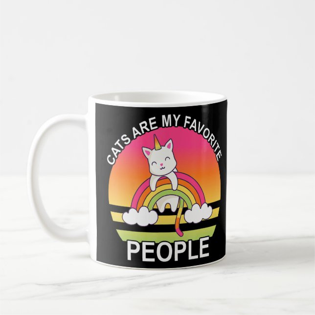 Mug Chat Unicorn Chats Sont Mes Gens Favoris Rainbow S (Gauche)