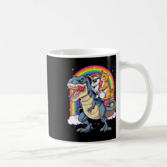Mug Chat Unicorn équitation Dinosaur T Rex Kitten Spa  (Droite)