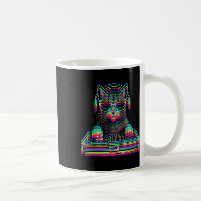 Mug Chat Vaporwave Dj Techno Rave Musique Edm Concert  (Droite)