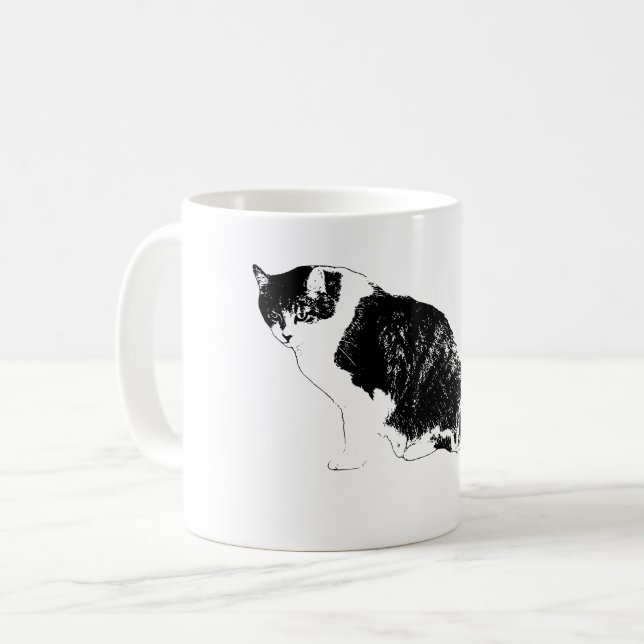 Mug Chat Vecteur Gras Apporte de la Concentration à Ch (Devant gauche)