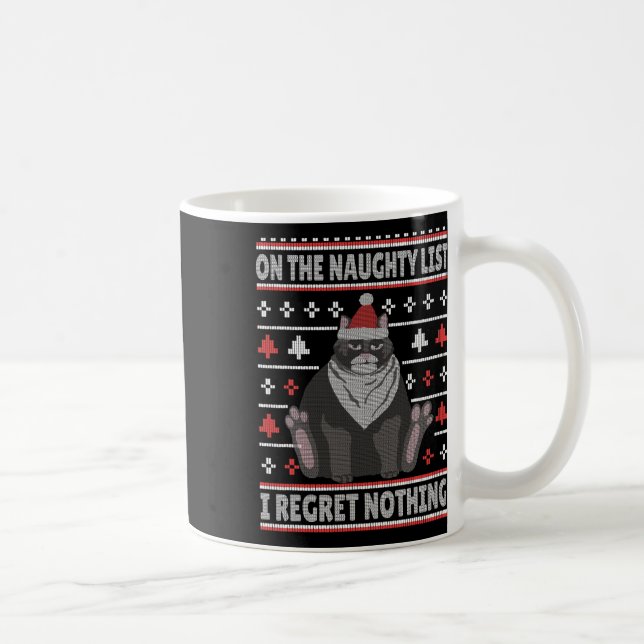 Mug Chat Vilain Noël Sweater Horrible Je Ne Regrette R (Droite)