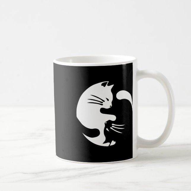 Mug Chat Yin Yang Peace Love Interconnectées Idée cade (Droite)