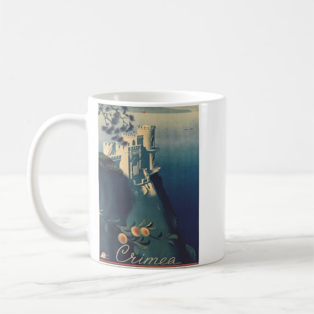 Mug Château du Nid d'Hirondelle Art Architectural Vint (Gauche)