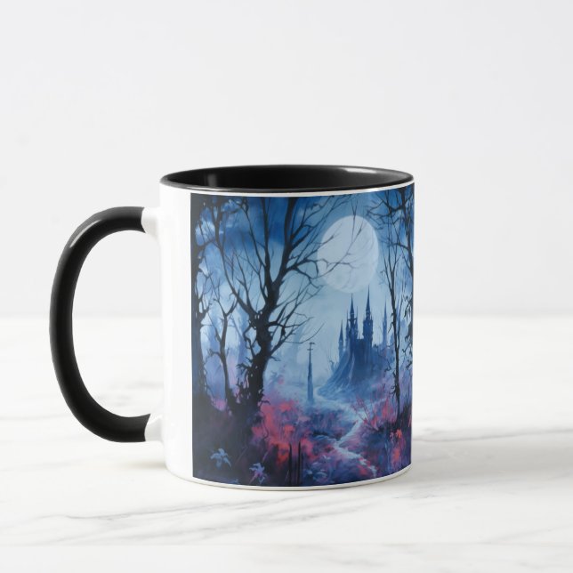Mug Château gothique et Imaginaire forestier Halloween (Gauche)