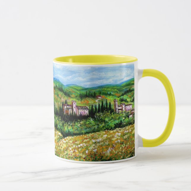 MUG CHÂTEAUX EN CHIANTI PAYSAGE, CHAMPS DE FLEURS JAUN (Droite)