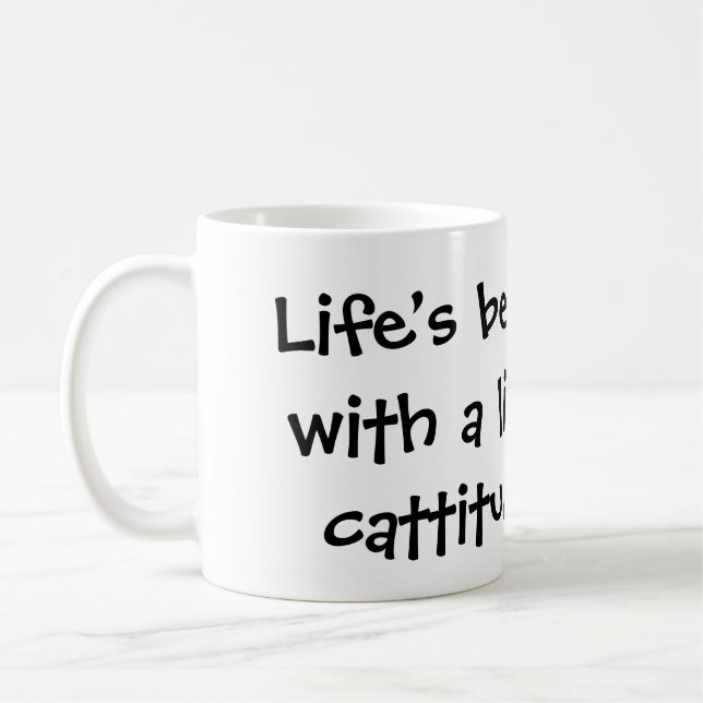 Mug Chaton Calico Fantaisiste avec une Attitude de Cha (Gauche)