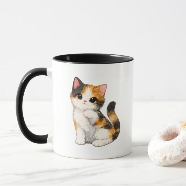 Mug Chaton Calico Mignon (Avec donut)