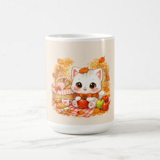 Mug Chaton de pique-nique automnal Kawaii – Chat migno