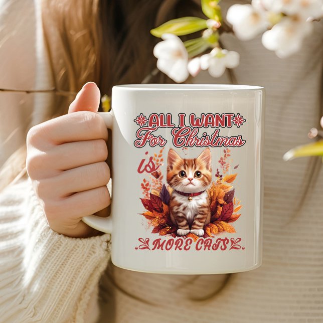 Mug Chaton festif dans les feuilles d'automne (Créateur téléchargé)