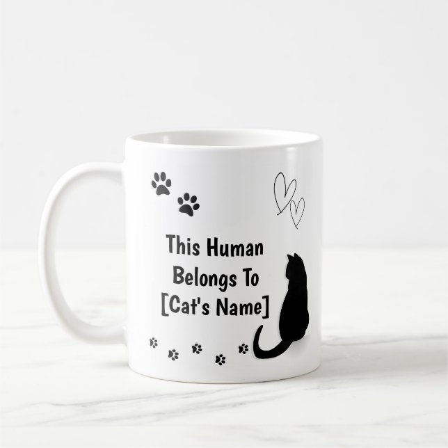 Mug Chaton Noir Personnalisé (Gauche)
