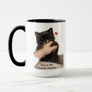 Mug Chaton Noir "Vous êtes Mon Humain Préféré"