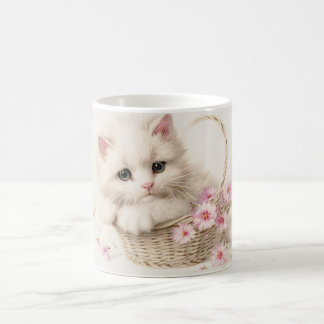 Mug Chaton Panier Fleurissant