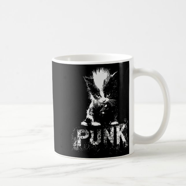 Mug Chaton Punk avec Mohawk Nge Design Gothique  (Droite)